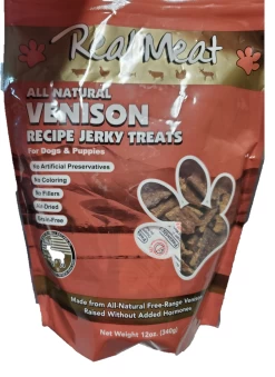 The Real Meat Company All Natural Venison Recipe Jerky Dog Treats