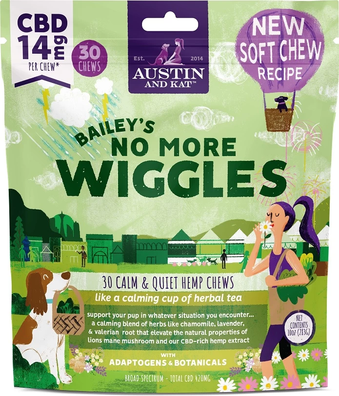 Austin And Kat Bailey's No More Wiggles Soft Chew Alternative Supplement For Dogs, 14mg