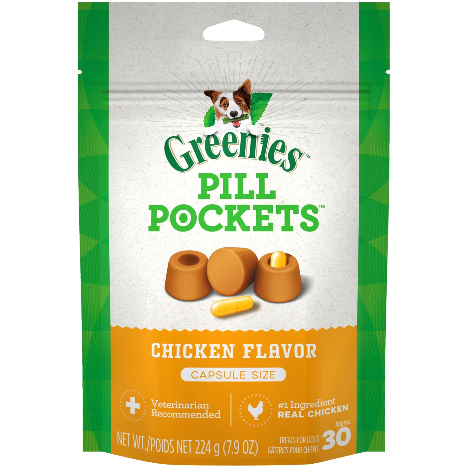 Greenies Pill Pockets Canine Capsules Chicken Flavor Dog Treats