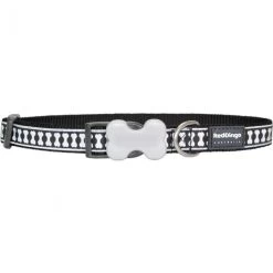 Red Dingo Reflective Bones Dog Collar, Black