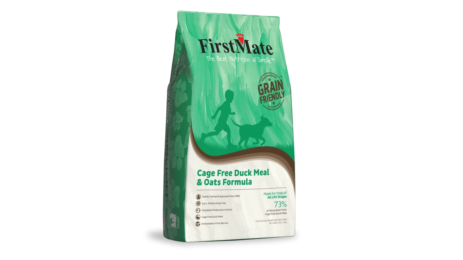 FirstMate Cage-Free Duck Meal & Oats Grain Friendly Dry Dog Food