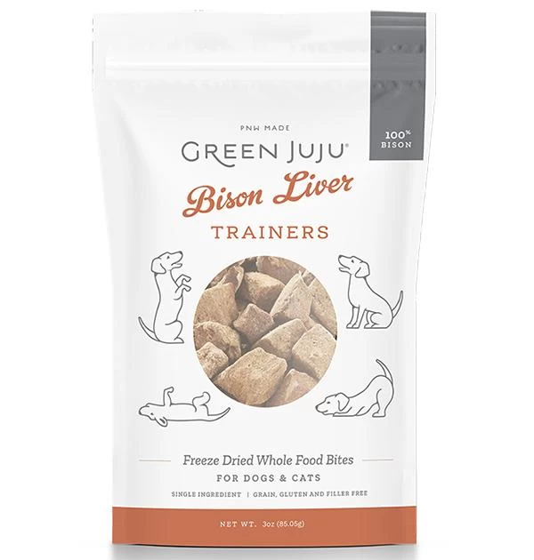 Green Juju Bison Liver Training Freeze-Dried Dog Treats