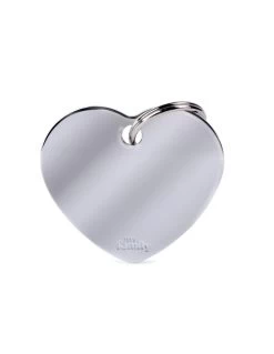 MyFamily Heart Chromed Brass Pet ID Tag