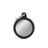 MyFamily Circle Chrome Plated Brass Black Rubber Pet ID Tag