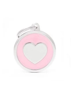 MyFamily Circle Heart Pet ID Tag, Pink