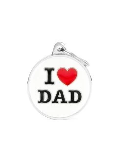 MyFamily Circle I Love Dad Pet ID Tag