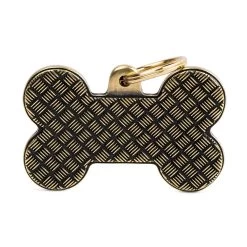 MyFamily Bone Bronx Platform In English Brass Pet ID Tag