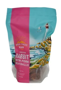 Wild Coast Raw Oregon Rabbit With Pork Meatballs Frozen Dog Food