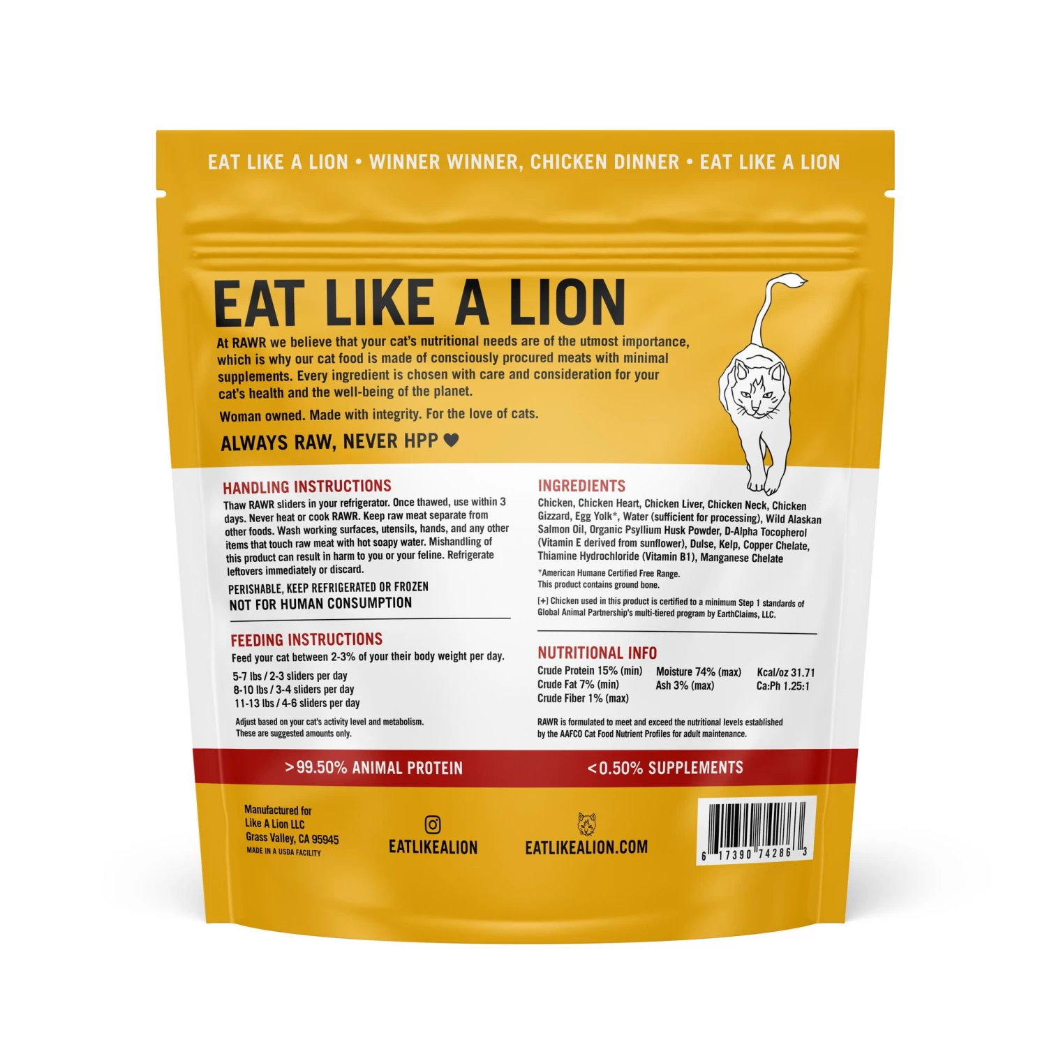 RAWR Chicken Eats Sliders Raw Frozen Cat Food - Image 2