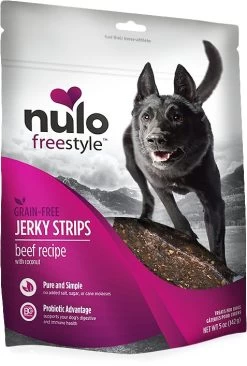 Nulo Dog Freestyle Grain-Free Beef Recipe With Coconut Jerky Dog Treats, 5-oz