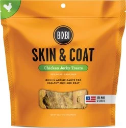 BIXBI Skin & Coat Chicken Jerky Dog Treats, 12-oz