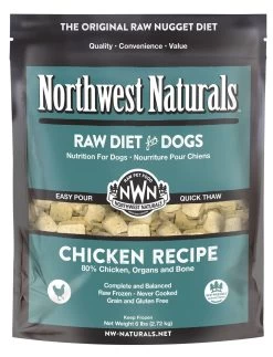 Northwest Naturals Raw Diet Grain-Free Chicken Nuggets Raw Frozen Dog Food, 6-lb (Size: 6lbs)