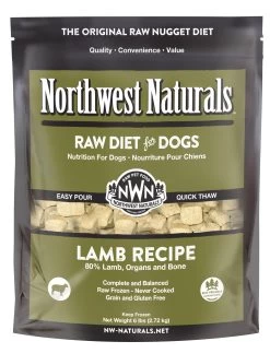 Northwest Naturals Raw Diet Grain-Free Lamb Nuggets Raw Frozen Dog Food, 6-lb (Size: 6-lb)