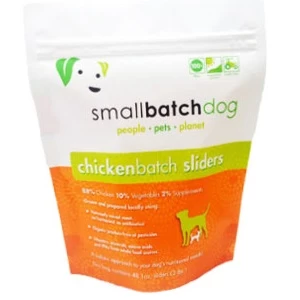 Small Batch Dog Chicken Batch Sliders Raw Frozen Dog Food, 3-lb (Size: 3lbs)