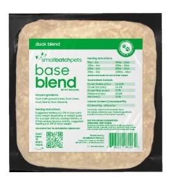 Small Batch Base Blend Duck Raw Frozen Dog & Cat Food, 2-lb (Size: 2-lb)
