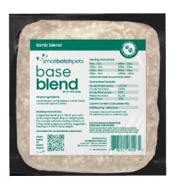Small Batch Base Blend Lamb Raw Frozen Dog & Cat Food, 2-lb (Size: 2-lb)