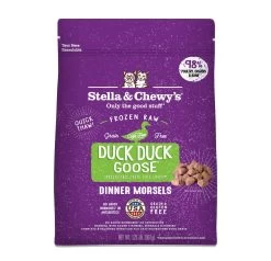 Stella & Chewy's Duck Duck Goose Dinner Morsels Grain-Free Raw Frozen Cat Food, 1.25-lb (Size: 1.25-lb)