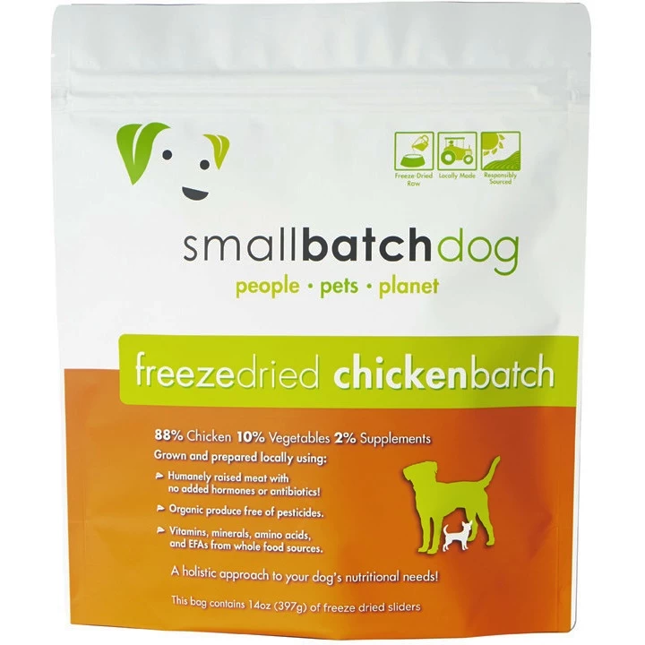Small Batch Dog Chicken Sliders Freeze-Dried Dog Food, 14-oz (Size: 14z)