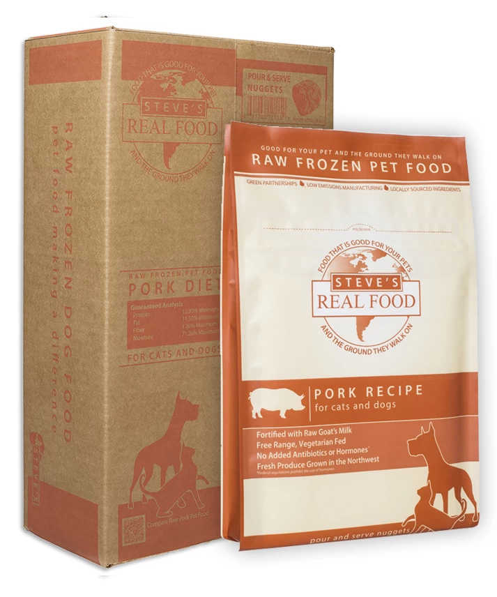 Steve's Real Food Pork Nuggets Raw Frozen Dog & Cat Food, 5-lb (Size: 5-lb)