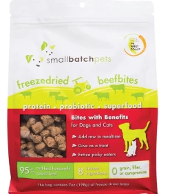 Small Batch Freeze-Dried Beef Bites For Dogs & Cats, 7-oz (Size: 7-oz)