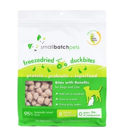 Small Batch Freeze-Dried Duck Bites For Dogs & Cats, 7-oz (Size: 7-oz)
