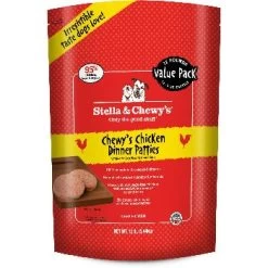 Stella & Chewy's Chewy's Chicken Dinner Patties Grain-Free Raw Frozen Dog Food, 12-lb (Size: 12-lb)