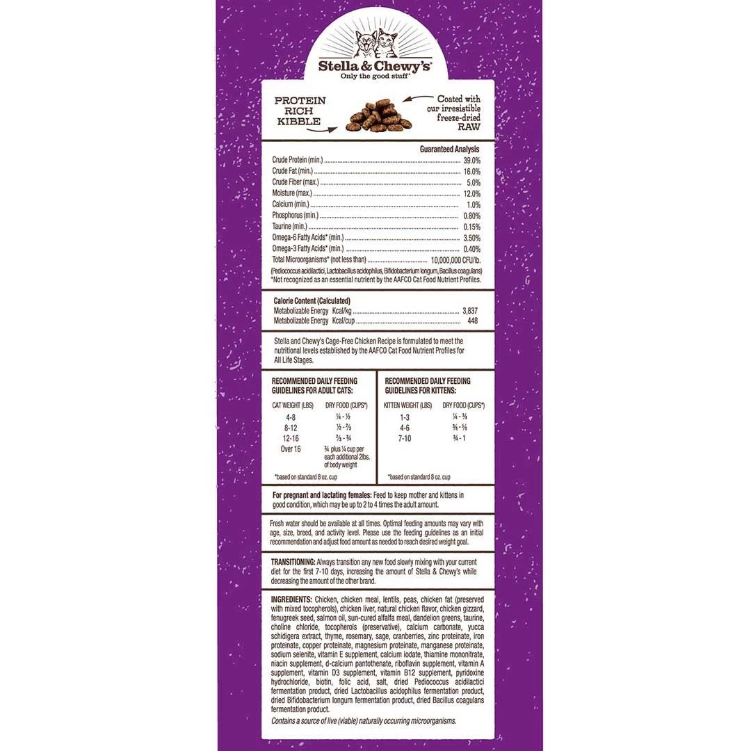 Stella & Chewy's Raw Coated Kibble Cage-Free Chicken Recipe Grain-Free Dry Cat Food - Image 2