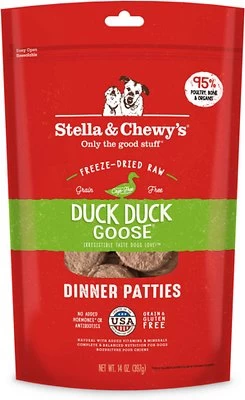 Stella & Chewy's Duck Duck Goose Dinner Patties Grain-Free Freeze-Dried Dog Food