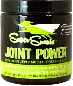 Super Snouts Joint Power Green Lipped Mussel Dog & Cat Supplement, 2.64-oz Jar