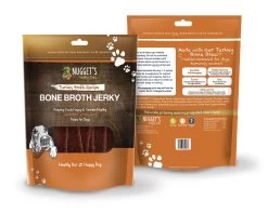 Nugget's Healthy Eats Jammin' Jowlers Bone Broth Jerky Turkey Dog Treats